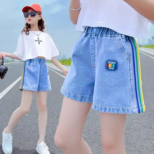 女童短裤夏季外穿小学生薄款牛仔裤百搭洋气女孩大童夏装儿童裤子