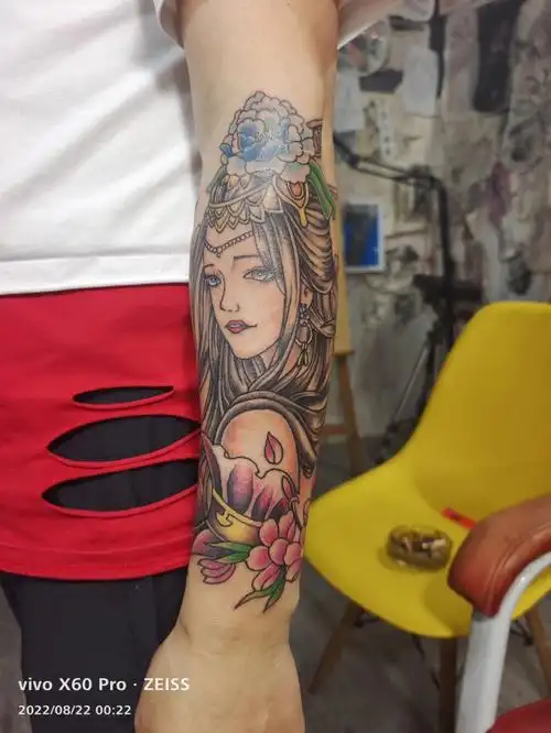 貂蝉  #艺妓纹身  #小手臂纹身