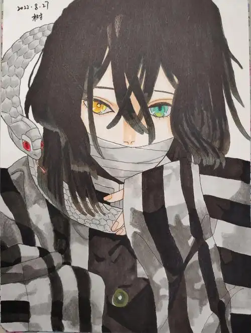 马克笔手绘伊黑小芭内