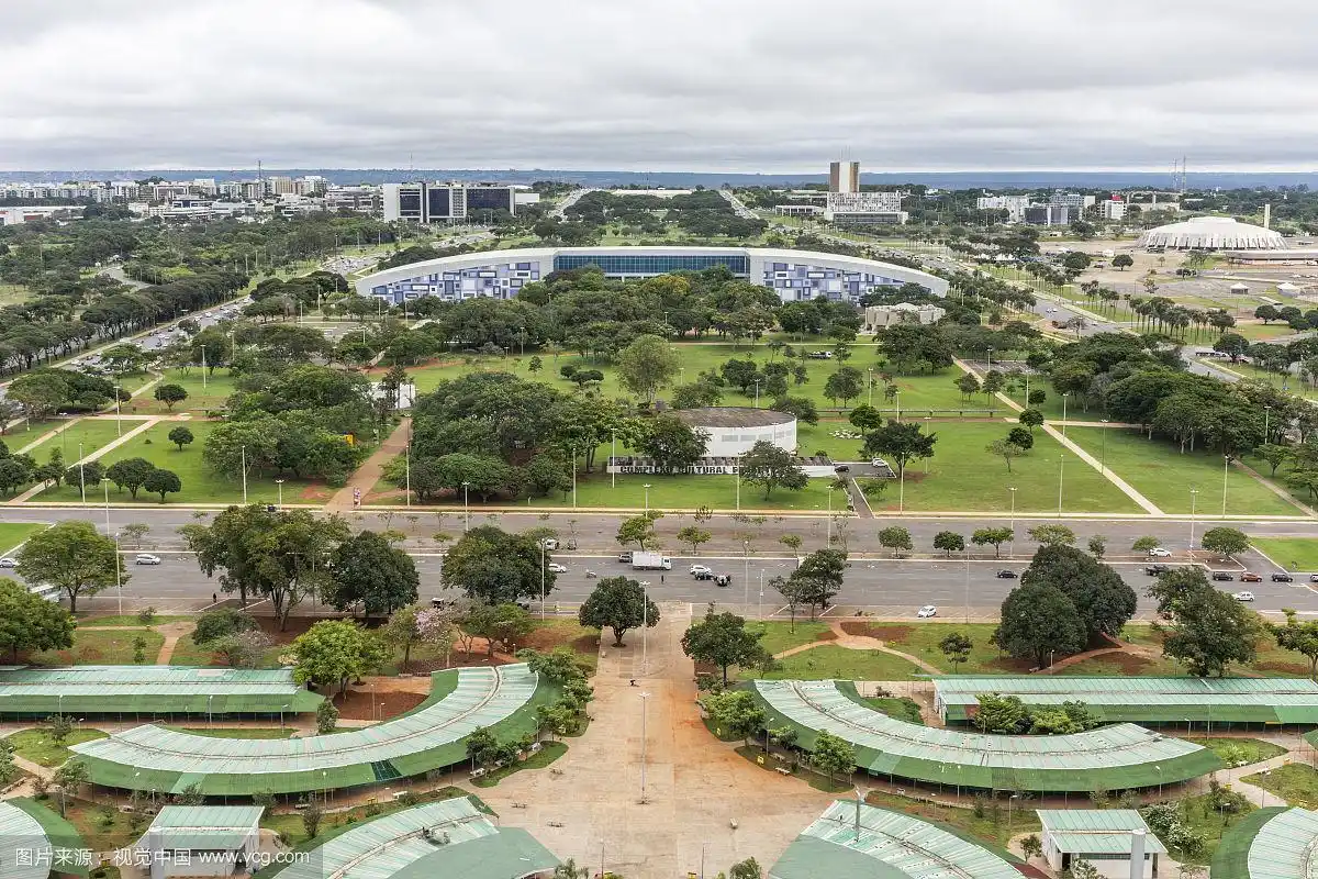 从电视塔到建筑物的鸟瞰图,巴西利亚,巴西