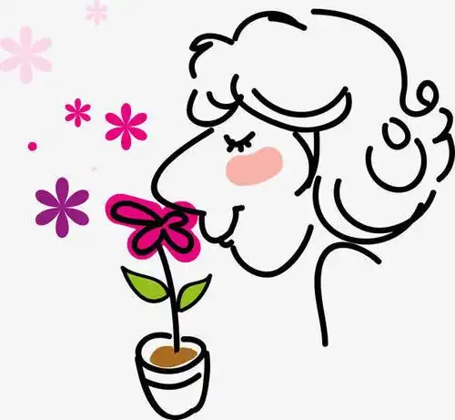 qq头像闻花正面qq头像真人拿着花的