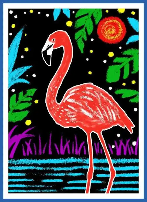 少儿美术课件分享 一起画《火烈鸟》_腾讯新闻