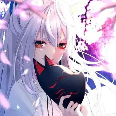 古风动漫女头狐狸面具动漫头像图片