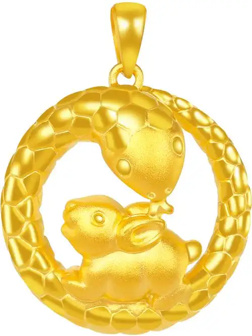 生肖蛇吊坠黄金