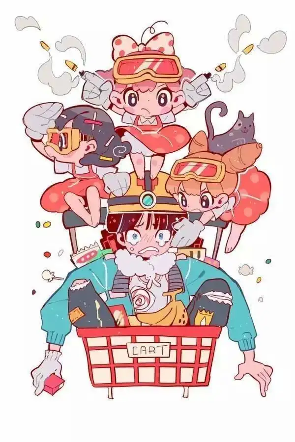 q萌的小女孩动漫人物插画,粉嫩主题!