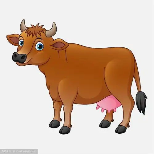 可爱的卡通牛