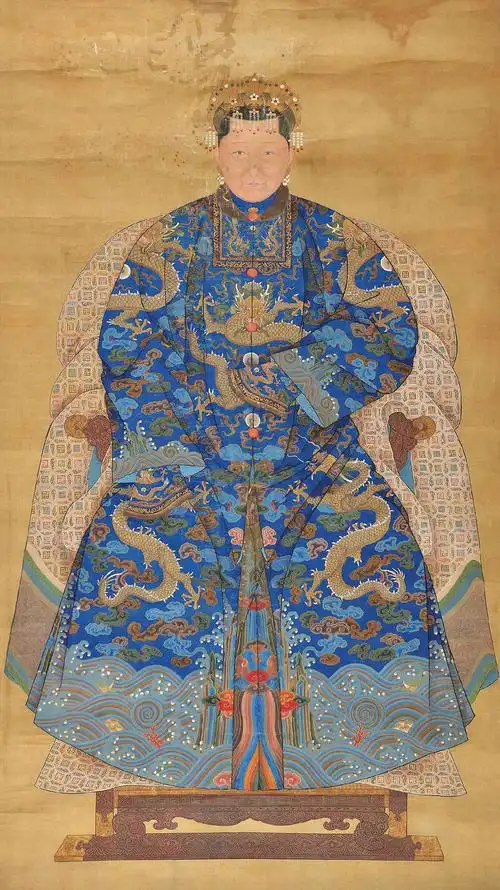 9745清早期清宫女性画像