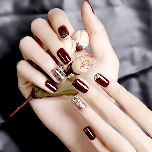 红色深酒甲油胶透黑色秋冬新款美甲专用网红甲油胶