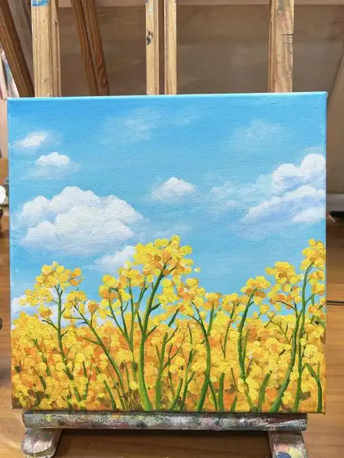丙烯画零基础油菜花
