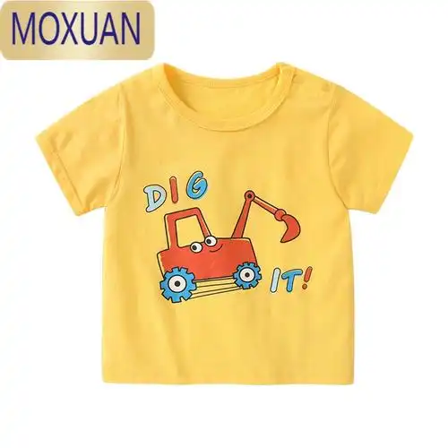 moxuan婴儿衣服短袖t恤卡通印花男童3岁夏装1儿童宝宝女小童上衣