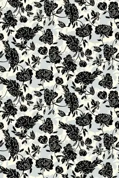 大牌玫瑰花小碎花数码印花图片