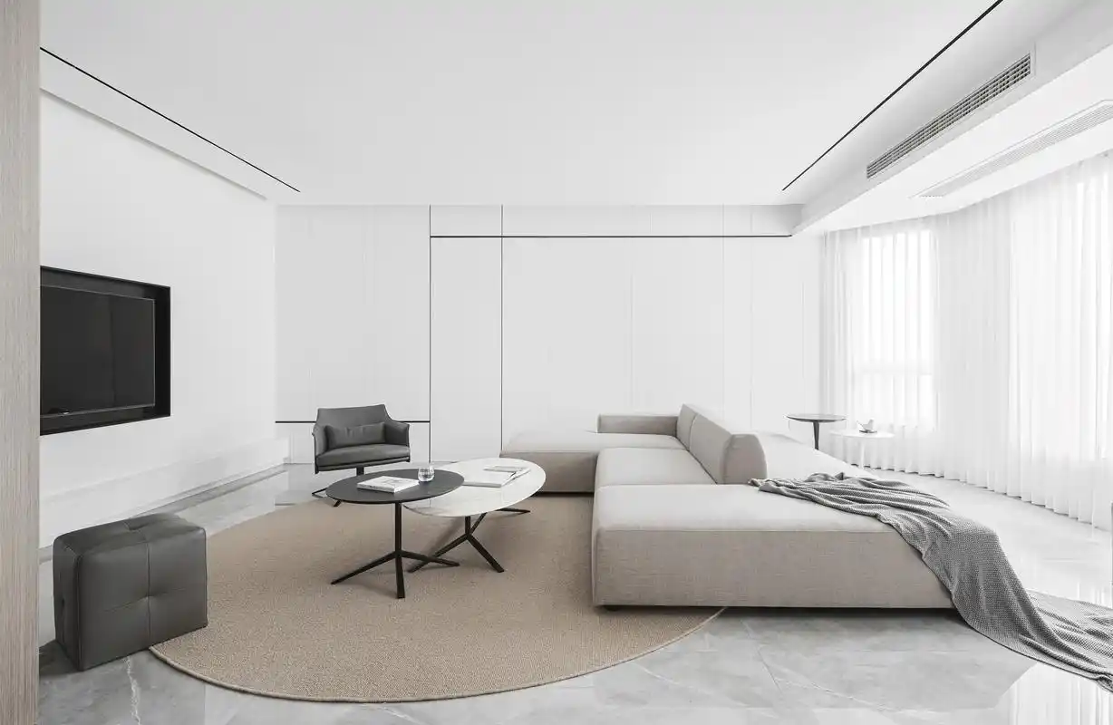 大户型现代极简风电视墙装修效果图