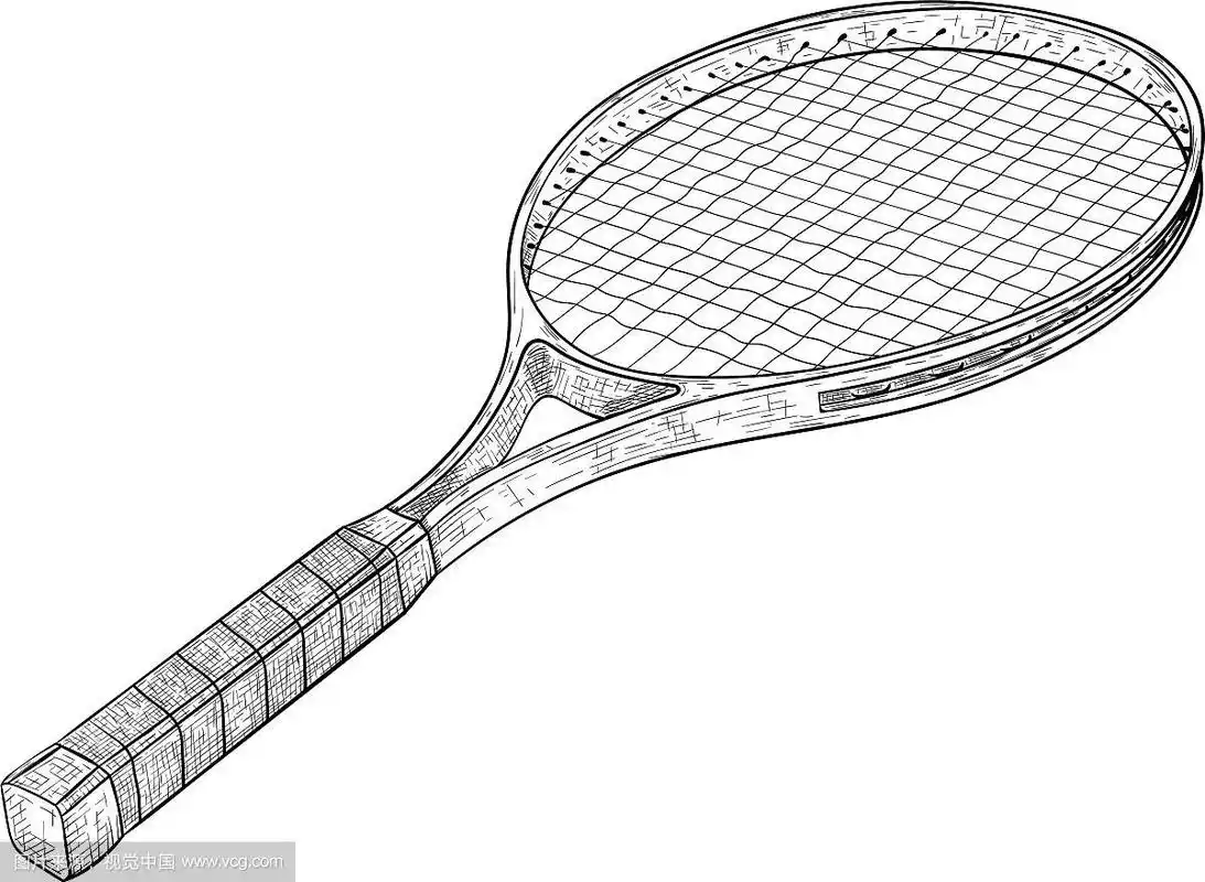 网球拍手绘草图