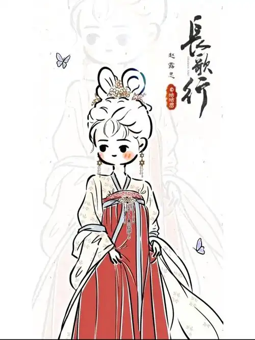 赵露思∽简笔画,简直是爱了爱了