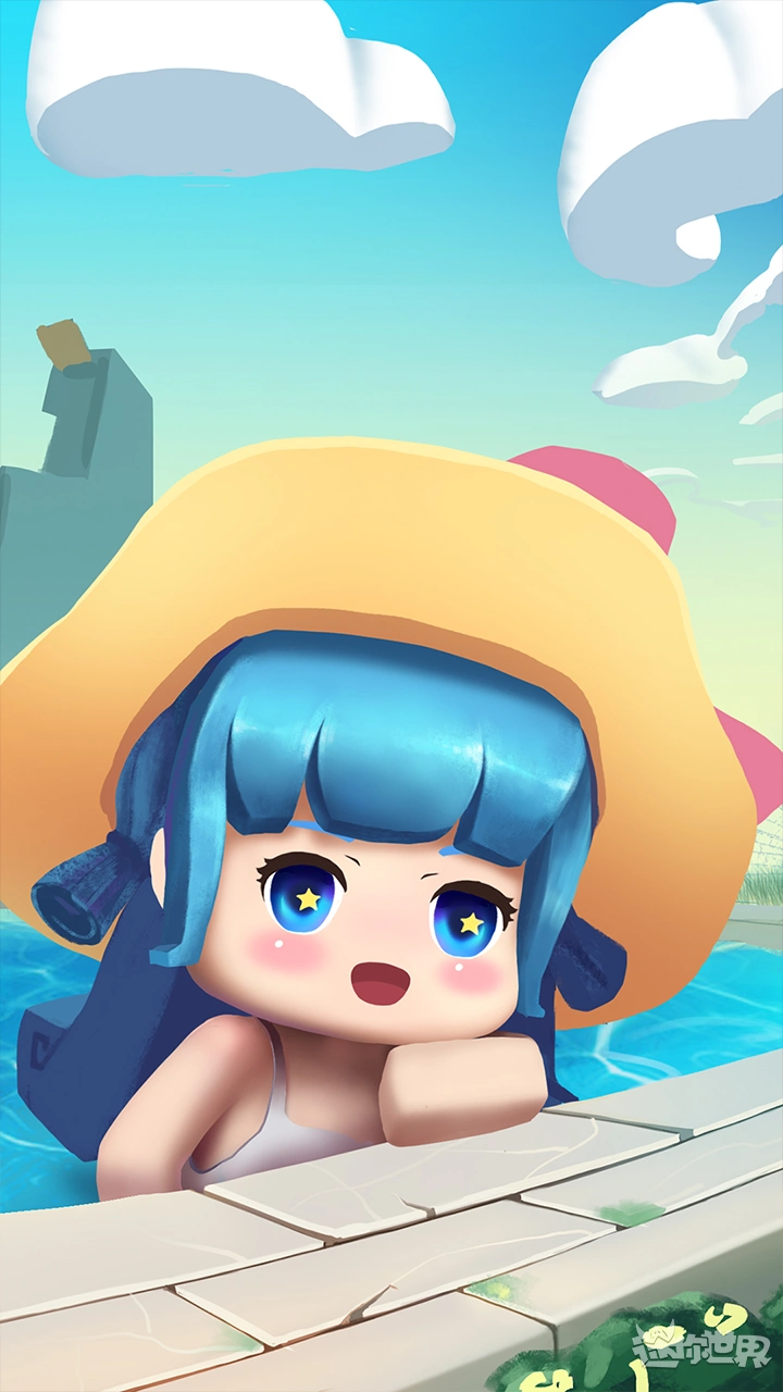 《迷你世界》手机壁纸:我们一起去玩水吧