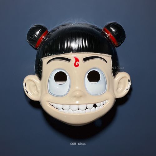 新款哪吒面具儿童角色扮演塑料cos表演搞笑道具周边玩具儿童节