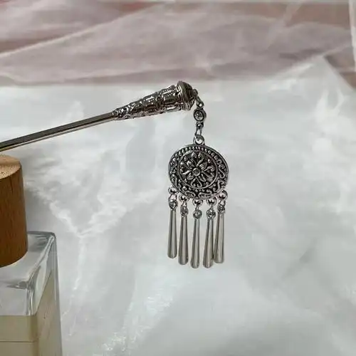 复古少数民族风仿苗银发簪步摇流苏簪子古风新中式盘头发饰头饰女