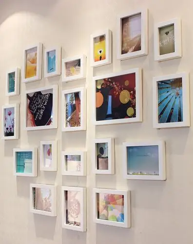 浪漫心形婚纱照相片墙组合