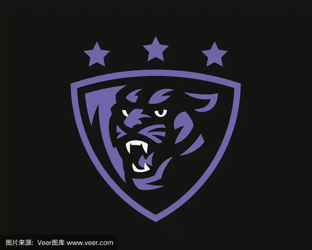 黑豹头现代标志,为体育和电子竞技团队设计徽章模板.