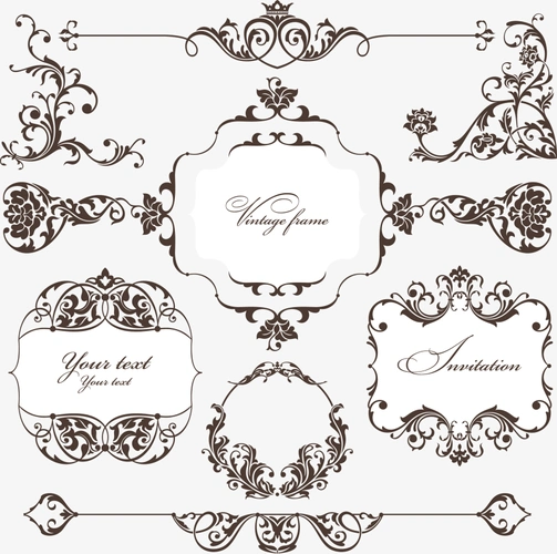 欧式古典矢量花纹边框