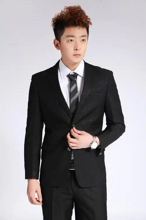 套装韩版修身新郎结婚礼服男士休闲商务正装职业正装 图片_高清大图