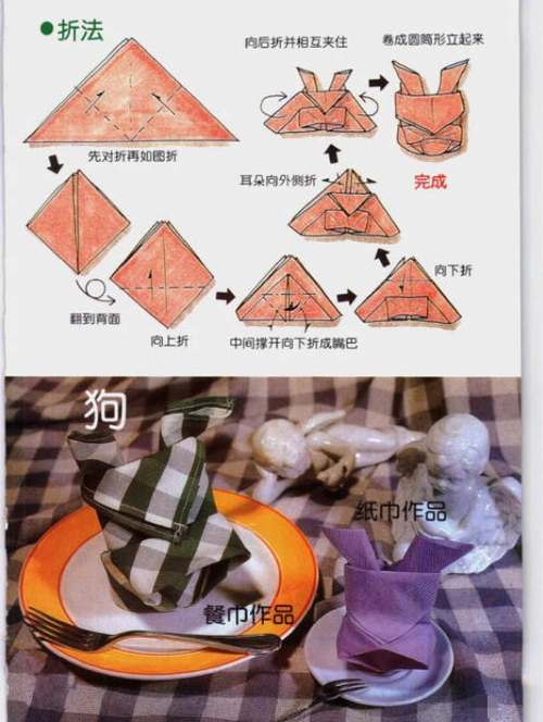 餐厅口布花十种简单折法图解 学会折花美美哒