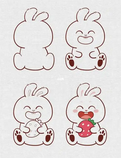 兔小萌ip 卡通可爱插画简笔画