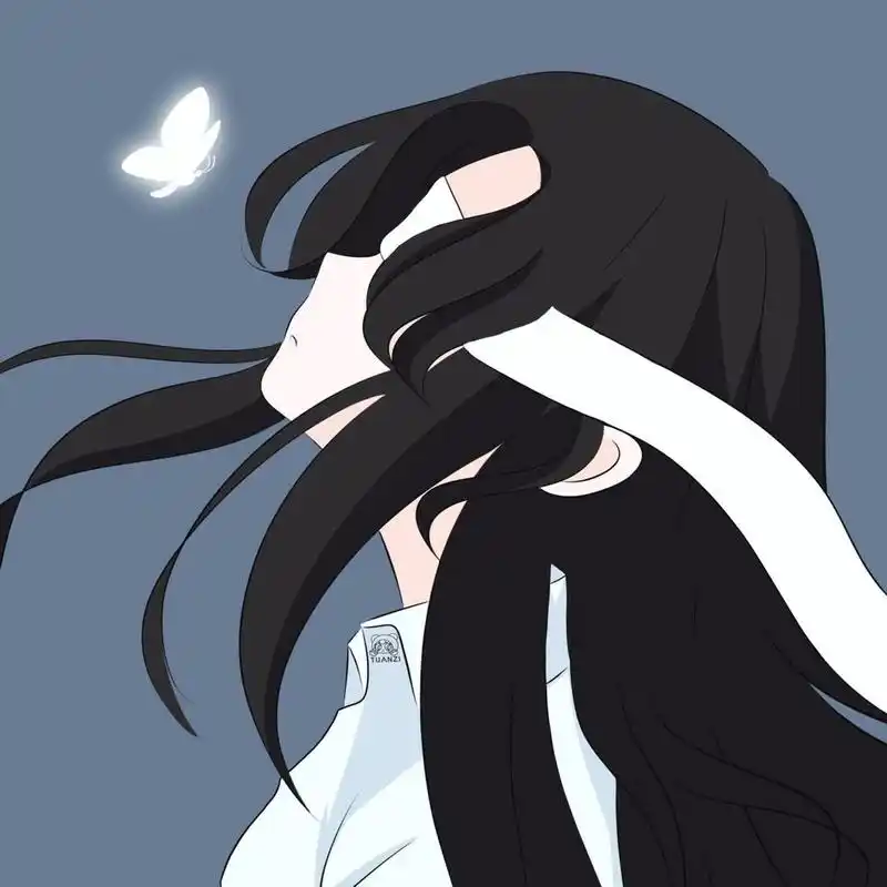 黑头发安排上 #卡通头像# #手绘头像# #动漫头像# #情头# #情侣头像