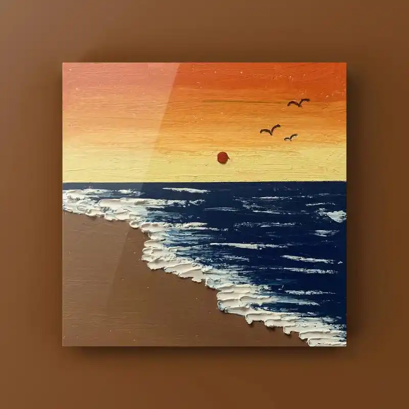 油画棒/海岛日记.零碎的岛屿总会找到海,慢慢亦漫漫～ 画纸  - 抖音