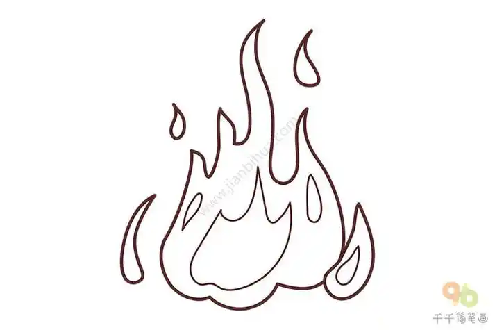火苗手帐素材简笔画
