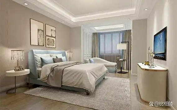 选择合适的乳胶漆颜色,是打造高级主卧的关键.