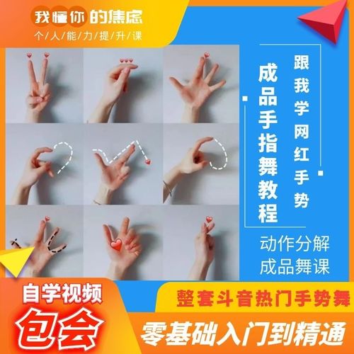 抖音网红手势舞教程零基础自学入门分解动作热门成品手指舞教程学