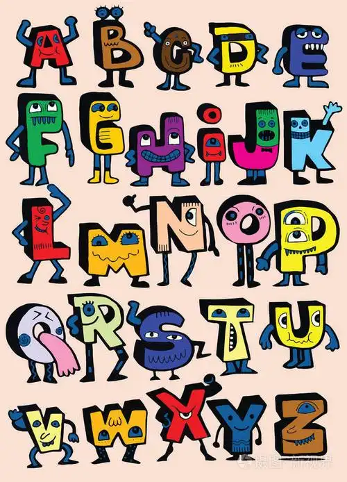 孤立的字母涂鸦字体