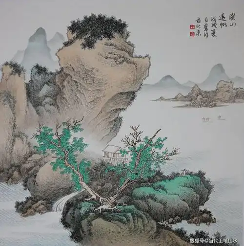 中国顶尖绘画艺术传统工笔山水高清大图欣赏