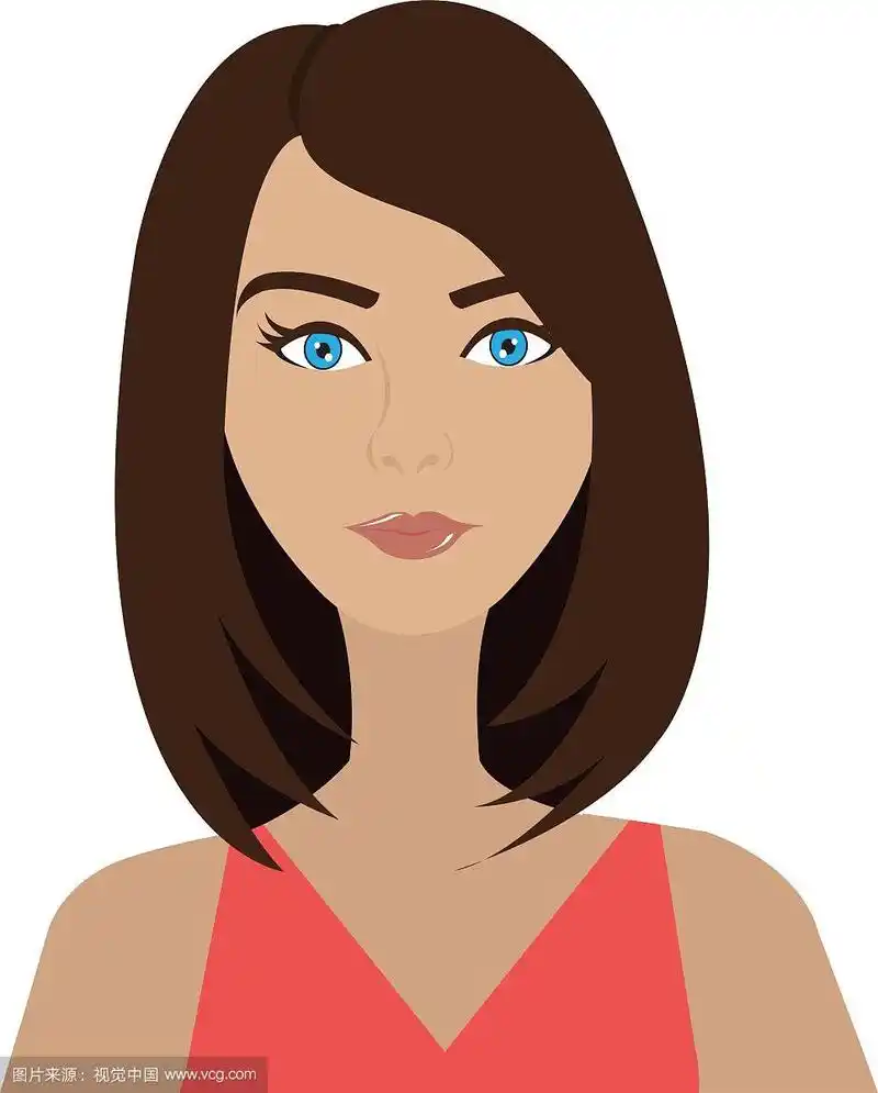 卡通头像女人正面视图