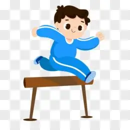 卡通手绘男子跨栏插画元素pngpsd地球与跨栏的人体创意科技背景高清