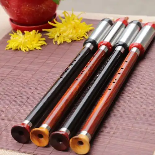 横吹竖吹两用黑檀木红木巴乌乐器儿童初学演奏fg调音准耐用 横吹 黑檀