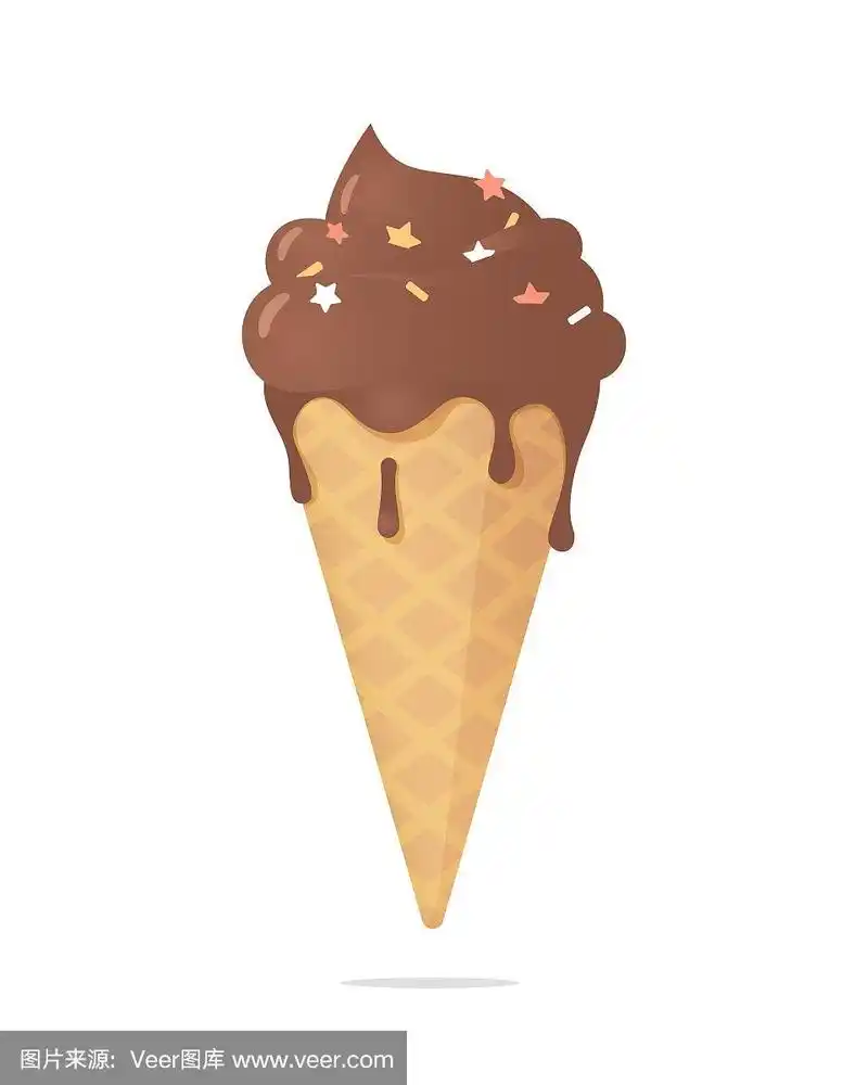 巧克力冰淇淋的矢量图在白色的背景上.