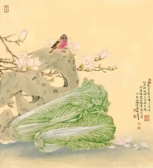 中国画白菜第一人:龙文会作品欣赏_艺术节_全国性_工笔画