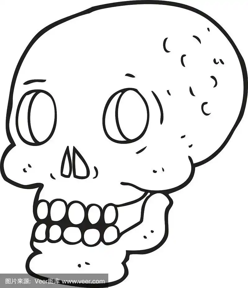 黑白卡通万圣节骷髅