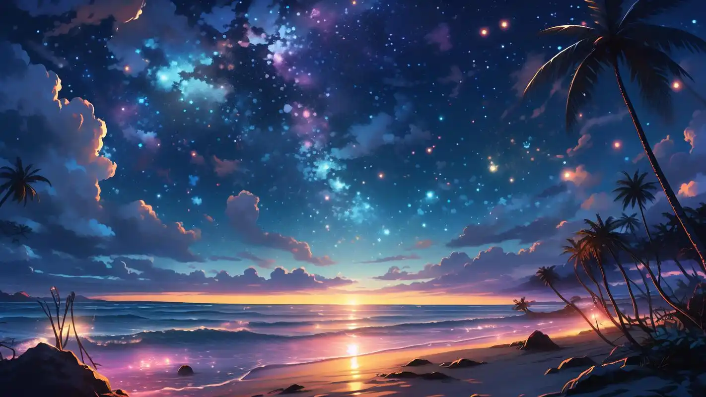 动漫风二次元夜空背景图集锦90