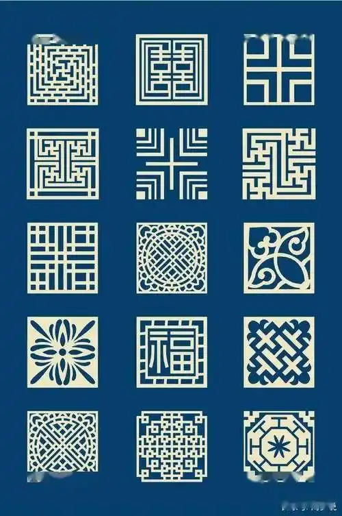 中国传统吉祥纹样图案线稿素材