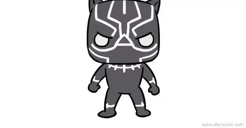 黑豹儿童画怎么画黑豹简笔画步骤