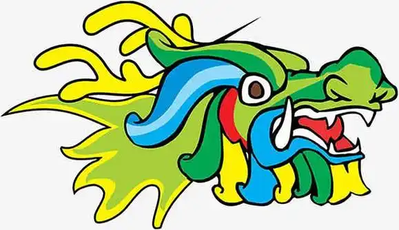 彩色龙头端午节划龙舟