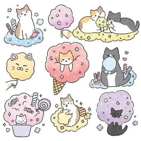 超可爱的简笔画猫咪