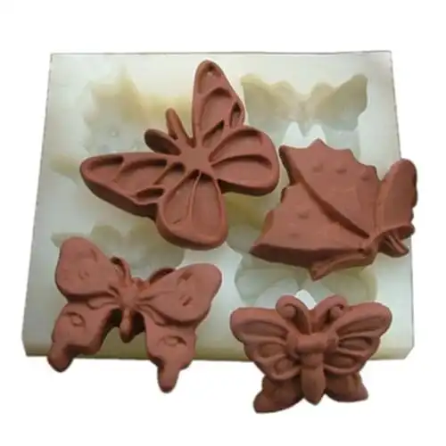 妮可硅胶模具c0014多姿蝴蝶巧克力模具diy手工皂模具皂模