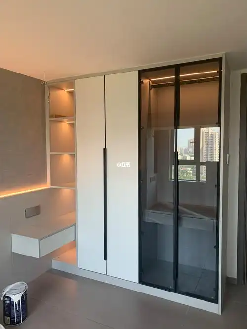 极简玻璃门衣柜实拍是不是你想要的样子