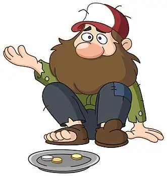 矢量,无家可归,插画,乞丐