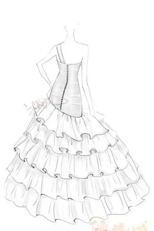 何洁大婚婚纱手稿