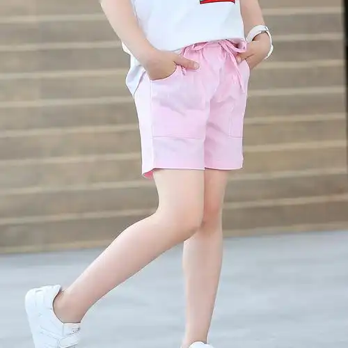 女童小童休闲五分宝宝棉麻三分女孩大中小短裤裤子